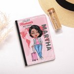 Couverture de Passeport Personnalisée avec Nom et Personnage Cartoon Accessoire de Voyage pour Ami Famille Cadeau Anniversaire Noël