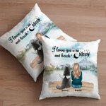 Funda de cojín personalizada I Love You To The Moon And Back Regalo de cumpleaños y Navidad para los amantes de los perros