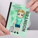 Couverture de Passeport Personnalisée avec Nom et Personnage Cartoon Accessoire de Voyage pour Ami Famille Cadeau Anniversaire Noël