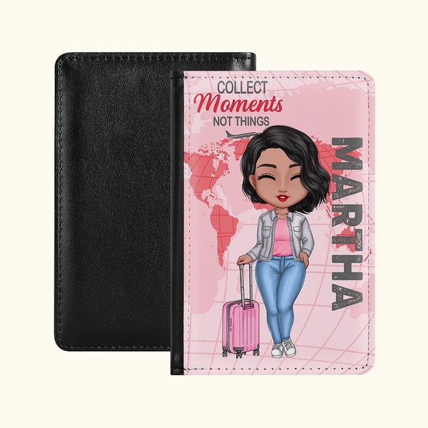 Couverture de Passeport Personnalisée avec Nom et Personnage Cartoon Accessoire de Voyage pour Ami Famille Cadeau Anniversaire Noël