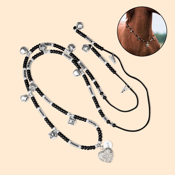 Personalisierte Pferd Equine Rhythmus Perlen Halskette mit Glocken Pferd Zubehör Geschenk für Pferdeliebhaber