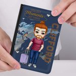 Personalised Collect Moments Not Things Compact Passport Cover with Name Travel Trip Accessory Birthday Christmas Gift for Friends Family