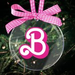 Personalized Doll Pink Checkerboard Acrylic Ornament Home Christmas Tree Decoration Christmas Gift for Her