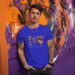 Personalised Dancing Skeleton Pumpkin T-shirt Halloween Skeleton Family Gathering Short-sleeved Tee Halloween Holiday Party Gift for Family