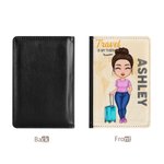 Personalizzato Travel Is My Therapy Coperchio portatile per passaporto con nome Accessorio di viaggio Compleanno Regalo di Natale per amici e famiglia
