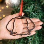 Personalized Dog Ears Cat Ears Line Drawing Wooden Ornament Christmas Housewarming Gift for Pet Lover