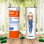 Personalized 20oz Nurse Food Grade Skinny Tumbler Stainless Steel Mug Reusable Water Bottle Gift for Medical Staff Nurse Week Doctor Day