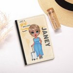 Couvre passeport compact avec nom Accessoire de voyage Cadeau d'anniversaire et de Noël pour les amis et la famille