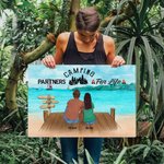 Personalized Romantic Seaside Camping Life Frameless Painting Valentine's Day Gift for Couple