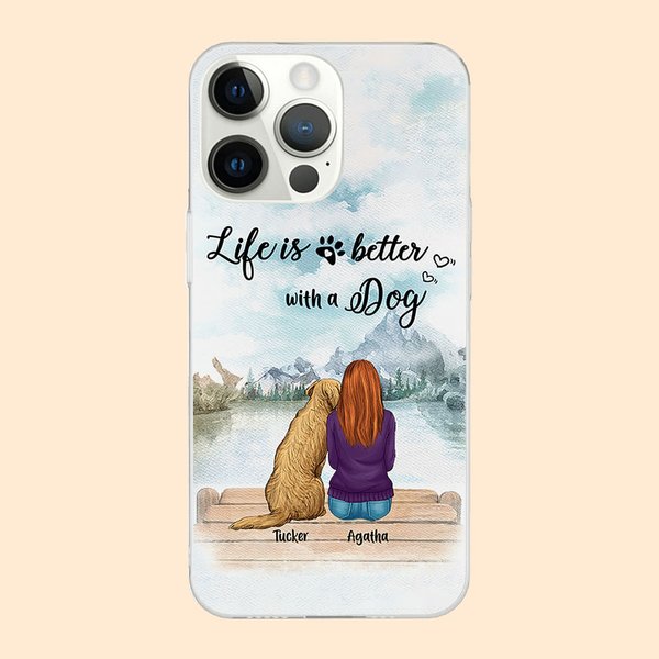 Spersonalizowane etui na telefon Life Is Better With Dogs Seagull Prezent urodzinowy dla miłośników psów