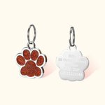 Personalized Glitter Paw Print Pet ID Tag Dog Cat Name Ornament Pet Loss Prevention Essential Gift for Pet Owner