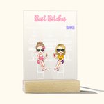 Henkilökohtainen Best Bitches LED yövalo Wood Base syntymäpäivä joululahja Besties sisaret työpöydän koristeet