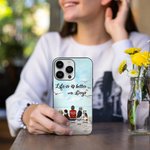 Funda de teléfono personalizada Life Is Better With Dogs Seagull Regalo de cumpleaños y Navidad para los amantes de los perros