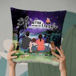 La vida es mejor alrededor de la hoguera Funda de cojín familiar personalizada Regalo de aniversario Regalo de San Valentín Decoración del hogar Sofá 