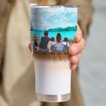 Vaso Curvo 30oz Personalizado Life Is Better Around The Campfire with Pet Dog Happy Camping Gift for Family Couple