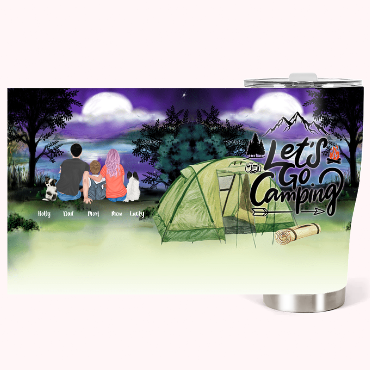 Gobelet personnalisé Let's Go Camping Curved Tumbler with Dogs Family Camping Christmas Gift