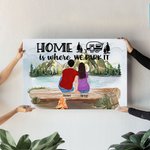 Personalized Mountain Campfire Camping Frameless Painting Wall Decoration Gift for Family Camping Lover
