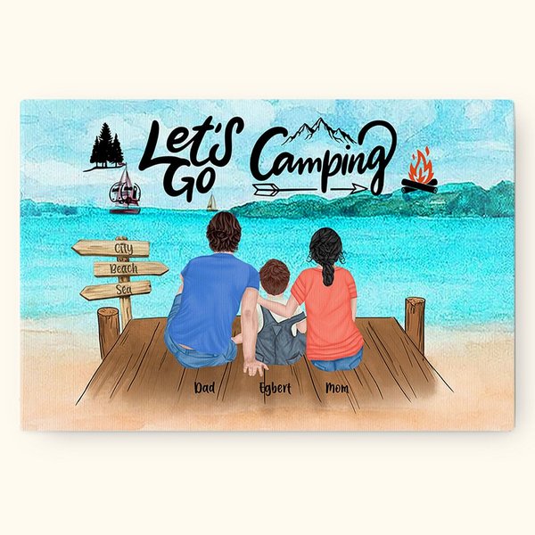 Décoration murale personnalisée Bord de mer Bonfire Camping Cadeau d'anniversaire pour la famille Amoureux du camping