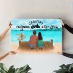 Personalized Romantic Seaside Camping Life Frameless Painting Valentine's Day Gift for Couple