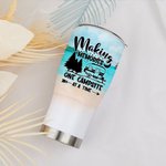 Personalizzato Making Memories Famliy with Pets Camping 30oz Curved Tumbler Anniversary Christmas Gift for Family