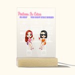 Personalizzato Partners In Crime I'm Deaf You Don't Speak English Acrylic Night Light Decoration Birthday Christmas Gift for Bestie Sister (Regalo di 