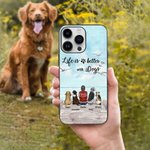 Funda de teléfono personalizada Life Is Better With Dogs Seagull Regalo de cumpleaños y Navidad para los amantes de los perros