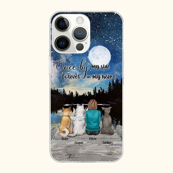 Spersonalizowane etui na telefon Once By My Side Forever In My Heart Starry Sky Prezent urodzinowy dla miłośników psów