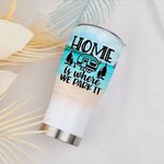 Personalized Home is Where We Park it 30oz Curved Tumbler with Dog Christmas Thanksgiving Gift for Family  Couple