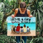 Peinture de plage personnalisée sans cadre Décoration murale Cadeau pour la famille Amoureux du camping