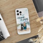 Personalisierte Leben ist besser mit Fell Baby Möwe Telefon Fall Geburtstag Geschenk für Hundeliebhaber