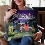 La vida es mejor alrededor de la hoguera Funda de cojín familiar personalizada Regalo de aniversario Regalo de San Valentín Decoración del hogar Sofá 