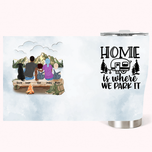 Gepersonaliseerde Home is Where We Park It 30oz Camping Curved Tumbler Familiecamping voor Valentijnsdag Kerstcadeau