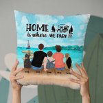 Gepersonaliseerde Zee Home Is Where We Park It Family Pillow Cover Kerstmis Verjaardagscadeau