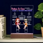 Personalizzato Partners In Crime I'm Deaf You Don't Speak English Acrylic Night Light Decoration Birthday Christmas Gift for Bestie Sister (Regalo di 