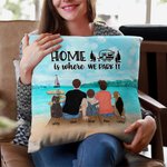 Gepersonaliseerde Zee Home Is Where We Park It Family Pillow Cover Kerstmis Verjaardagscadeau