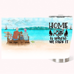 Personalized Home is Where We Park it 30oz Curved Tumbler with Dog Christmas Thanksgiving Gift for Family  Couple