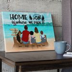 Peinture de plage personnalisée sans cadre Décoration murale Cadeau pour la famille Amoureux du camping