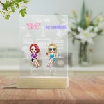 Gepersonaliseerd Jij Bent De Zij Aan Mijn Nanigans Acryl Nachtlicht Decoratie Verjaardag Kerstcadeau voor Bestie Zus Bureaudecoratie