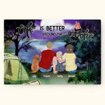 Décoration murale personnalisée Life Is Better Around The Campfire (La vie est plus belle autour du feu de camp) Cadeau d'anniversaire pour la famille