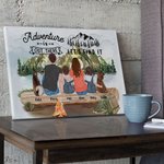 Peinture sans Cadre Personnalisée avec Personnage en Vue de Dos Décoration Murale Cadeau pour la Famille Amoureux du Camping