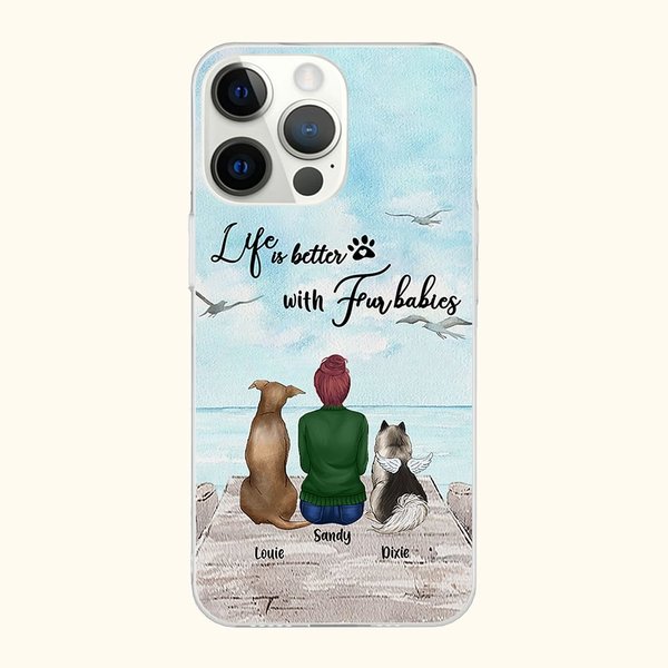 Personalized Life Is Better With Fur Baby Seagull Phone Case Birthday Gift for Dog Lovers