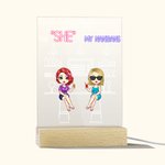 Gepersonaliseerd Jij Bent De Zij Aan Mijn Nanigans Acryl Nachtlicht Decoratie Verjaardag Kerstcadeau voor Bestie Zus Bureaudecoratie