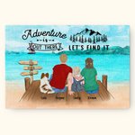 Camping personnalisé Plage Aventure Peinture colorée Décoration murale Cadeau pour la famille