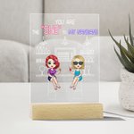 Gepersonaliseerd Jij Bent De Zij Aan Mijn Nanigans Acryl Nachtlicht Decoratie Verjaardag Kerstcadeau voor Bestie Zus Bureaudecoratie