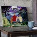 Décoration murale personnalisée Life Is Better Around The Campfire (La vie est plus belle autour du feu de camp) Cadeau d'anniversaire pour la famille