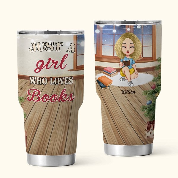 Personalizzato Just A Girl Who Loves Books 30oz Tumbler Compleanno Natale Regalo di lettura per sorella amica amante dei libri