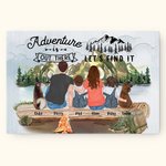 Peinture sans Cadre Personnalisée avec Personnage en Vue de Dos Décoration Murale Cadeau pour la Famille Amoureux du Camping