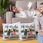 Personalised Family Throw Pillow Cover Life Is Better Around The Campfire  Anniversary Gift Home Decoration for Living Room