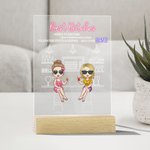 Henkilökohtainen Best Bitches LED yövalo Wood Base syntymäpäivä joululahja Besties sisaret työpöydän koristeet