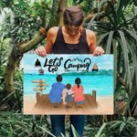 Décoration murale personnalisée Bord de mer Bonfire Camping Cadeau d'anniversaire pour la famille Amoureux du camping